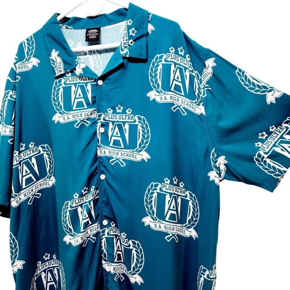 My Hero Academia Mens Plus Ultra U.A. High School Button-Up Shirt 2XL Anime Fans - Picture 4 of 8